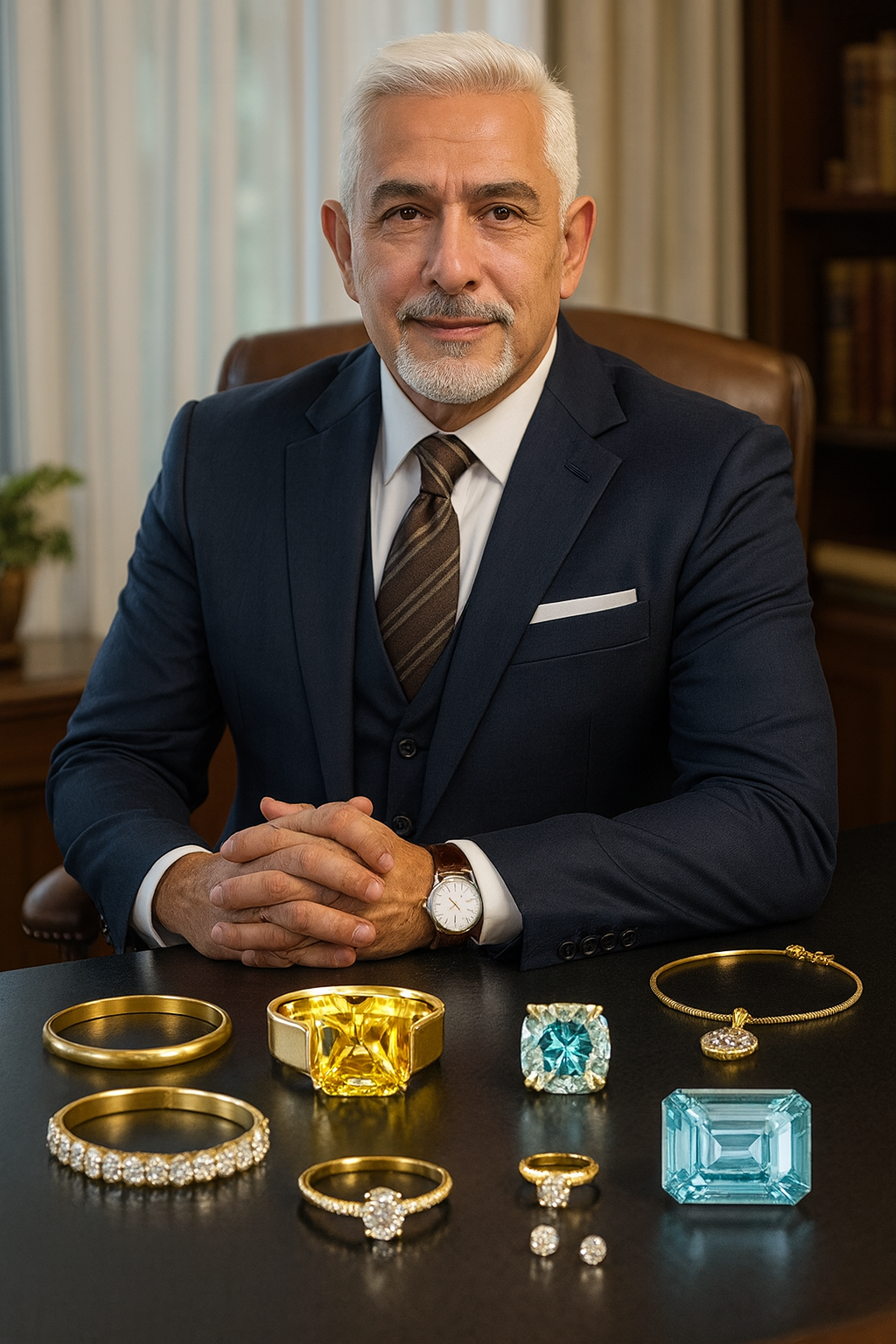 Dan Cohen with jewelry collection